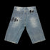 INITIAL BAGGY JORTS - BLUE CREAM
